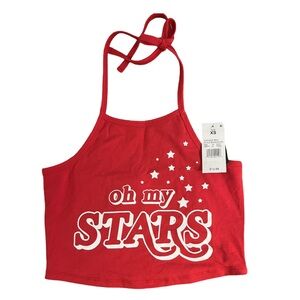 NWT Patriotic Cropped Halter Top